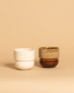 RUNO Set of Plant Pot Covers Size S + S (Honey with Effect + Beige) - Image 3