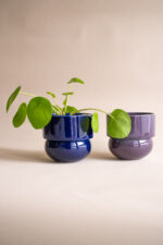 RUNO Set of Plant Pot Covers Size M + M (Cobalt + Violet)