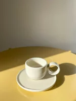 espresso cup with handle (60 ml) beige - Image 2