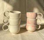 espresso cup with handle (60 ml) beige - Image 3