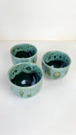 Tea Bowl (bottle green with effect) - Image 3