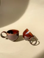 espresso cup with handle (60 ml) honey-colored