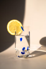 DRINKING GLASSES (2 pieces, 7.4 oz) transparent with cobalt