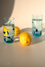 DRINKING GLASSES SLIM (2 pieces, 7.4 oz) blue with cobalt - Image 3