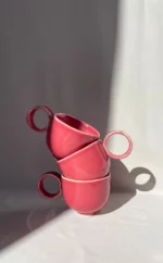 espresso cup with handle (60 ml) dark pink