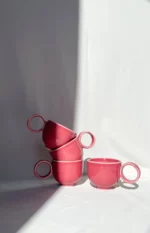 espresso cup with handle (60 ml) dark pink - Image 2